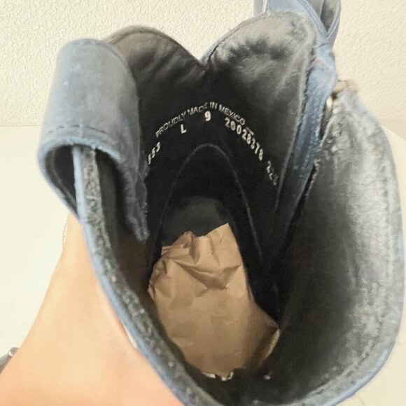 Lane PLAIN JANE Womens Cowboy Bootie 9 Midnight Navy Western Cowgirl Ankle Boot - Picture 12 of 14